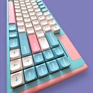 Dustsilver Blue Milkshake K84 Pastel Mechanical Keyboard